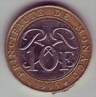 - MONACO - Rainier III Prince De Monaco - 10 Francs. 1995 - - 1960-2001 Nieuwe Frank