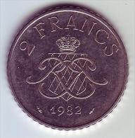 - MONACO - Rainier III Prince De Monaco - 2 Francs. 1982 - - 1960-2001 Nouveaux Francs