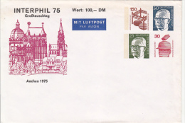 AACHEN PHILATELIC EXHIBITION, G. HEINEMANN, ACCIDENTS PREVENTION, COVER STATIONERY, ENTIER POSTAL, PU61, 1975, GERMANY - Enveloppes - Neuves