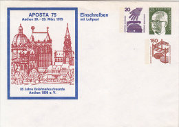 AACHEN PHILATELIC EXHIBITION, G. HEINEMANN, ACCIDENTS PREVENTION, COVER STATIONERY, ENTIER POSTAL, PU57, 1975, GERMANY - Enveloppes - Neuves