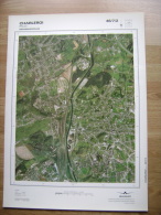 GRAND PHOTO VUE AERIENNE 66 Cm X 48 Cm De 1979  CHARLEROI ROUX - Cartes Topographiques