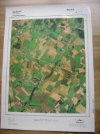 GRAND PHOTO VUE AERIENNE 66 Cm X 48 Cm De 1979  QUEVY BOUGNIES - Cartes Topographiques