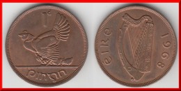 QUALITE **** IRLANDE - IRELAND - 1 PENNY 1968 - POULE ET POUSSINS - HEN WITH CHICKS **** EN ACHAT IMMEDIAT !!! - Irland