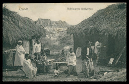 AFRICA - ANGOLA - LUANDA- COSTUMES - Habitações Indigenas( Ed. Eduardo Osorio Nº 500)  Carte Postale - Angola