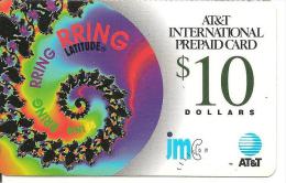 CARTE* PREPAYEE-USA-10$-1998-AT&T--RRING LATITUDE-GRATTE-Plastic Fin-T BE-RARE - AT&T