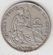 @Y@     Peru - Un Sol 1931 Silver. (item 2894 ) - Peru