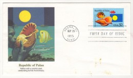 REPUBLIC OF PALAU, MARINE LIFE, COLORANO  1995 FIRST DAY COVER - 1991-2000