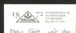 MENZIKEN AG Kulm Cigarrenfabrik EICIFA Eichenberger 2003 - Menziken