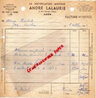47 - AGEN - FACTURE ANDRE LALAURIE- ALESAGE TRAVAUX MECANIQUES-1963 - 1950 - ...