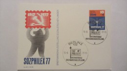 DDR Bis 89: Ganzsachen-Post-Karte Mit 10+5 Pfg SOZPHILEX 77 Gestempelt: BERLIN 2  Wertstempel Mit SoMkn-Motiv Knr: P 82 - Cartes Postales - Neuves