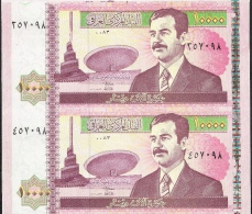 IRAK  P89  10.000 DINARS 2002   * 2 Notes UNCUT * - Iraq