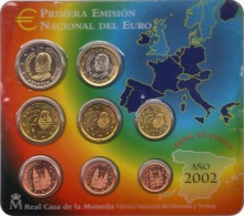 ESPAÑA. JUAN CARLOS I. SET PRIMERA EMISION DEL EURO. 2.002. ESPAGNE. SPAIN - Sets Sin Usar &  Sets De Prueba