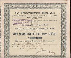 La Providence Rurale - Part Nominative De 100frs Libérée - P - R