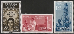 SAHARA-1965-ED. 239 A 241 COMPLETA- XXV AÑOS DE PAZ-NUEVO SIN FIJASELLOS - Sahara Spagnolo