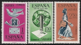 SAHARA-1968-ED. 268 A 270 COMPLETA- DIA DEL SELLO-NUEVO SIN FIJASELLOS - Sahara Espagnol