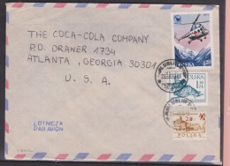 O) 1980 POLAND HELICOPTER, MOUNTAINS, STATUE OF LIBERTY, ARCHITECTURE, COVER TO USA, XF - Unclassified