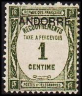 1931. TAXE A PERCEVOIR 1 CENTIME. ANDORRE.  (Michel: P 9) - JF193034 - Neufs