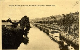 NORFOLK - NORWICH - RIVER WENSUM FROM FOUNDRY BRIDGE 1910  Nf614 - Norwich