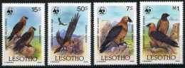 LESOTHO, OISEAUX, RAPACES, WWF, Yvert 663/66** Neuf Sans Charniere. MNH - Águilas & Aves De Presa