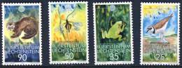 LIECHTENSTEIN WWF, Yvert 908/11 ** Neuf Sans Charniere. MNH. Oiseau, Grenouille, Libellule, Putois - Unused Stamps