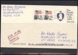 USA 163 Cover Air Mail Postal History American Flag Stamped Stationery - Marcophilie