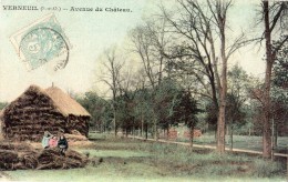 VERNEUIL-SUR-SEINE AVENUE DU CHATEAU MAISON DE PAILLE ENFANTS (CARTE COLORISEE) - Verneuil Sur Seine