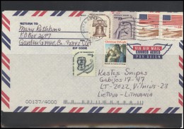 USA 169 Cover Air Mail Postal History Liberty Bell Statue America Flag Christmas - Marcophilie