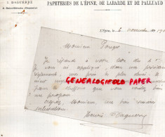 16 - L' EPINE- LETTRE MANUSCRITE J. DAGUERRE A SAINT SEVERIN-PAPETERIES DE LABARDE ET DE PALLUAUD-1903 - Drukkerij & Papieren