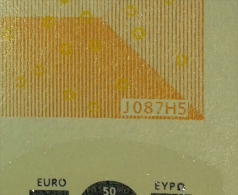 50 EURO J087H5 Last Position DRAGHI S Italy Perfect UNC - 50 Euro