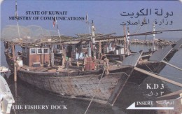Kuwait, 11KWTA (B), 'The Fishery Dock, Satlink Ltd", 2 Scans. - Koweït