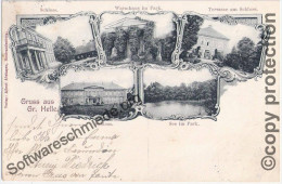 Gruss Aus Gr Helle Mölln Bei Neubrandenburg Schloß Gutshaus 20.7.1898 Jugendstiil Umrahmung - Neustrelitz