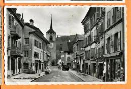 PBW-06  Moudon Rue Du Temple, Cycles Motos. Cacchet 1942.  Léger Pli Angle Inf Droit - Moudon