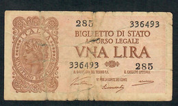ITALY  P29b  1  LIRA  20 MAY 1935  /   23 NOV. 1944   VG - Italië – 1 Lira
