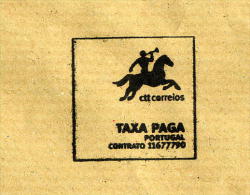 Portugal Enveloppe Port Payé Freeport Taxa Paga Cheval Horse Hauspferd Trompette Trumpet Trompete - Postal Logo & Postmarks