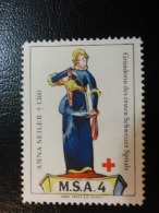 MSA 4 ANNA SEILER Soldatenmarken Militar Stamp Label Poster Stamp Vignette Suisse Switzerland - Etichette