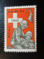 SAN KP III/4 1939 1940 Soldatenmarken Militar Stamp Label Poster Stamp Vignette Suisse Switzerland - Labels