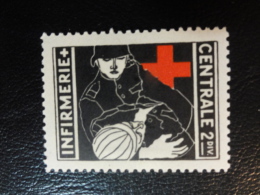 INFIRMERIE CENTRALE 2 DIV Nurse Soldatenmarken Militar Stamp Label Poster Stamp Vignette Suisse Switzerland - Etichette