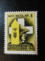 MOT MITR KP 8 1939-40 Soldatenmarken Militar Stamp Label Poster Stamp Vignette Suisse Switzerland - Vignetten