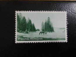 Vignette FRANCHES MONTAGNES Cheval Horse Poster Stamp Label Suisse Switzerland - Ohne Zuordnung