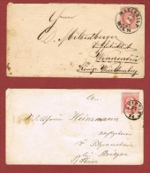 Ganzsache: 2 Kuverts Ausgabe 1867  Mariahilf & Leipnik  2 Scans - Lettres & Documents