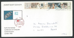 1982 GRAN BRETAGNA LETTERA CON SERIE TECNOLOGIA NO TIMBRO ARRIVO - L - Postmark Collection