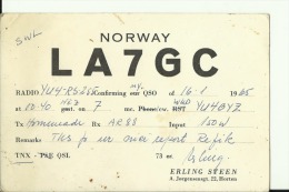 QSL CARD   --   NORWAY - Autres & Non Classés