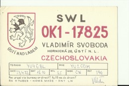 QSL CARD   --   CZECHOSLOVAKIA  --  1972 - Other & Unclassified