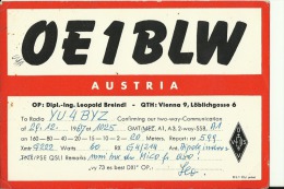 QSL CARD   --   AUSTRIA  --  WIEN  --  1967 - Otros & Sin Clasificación