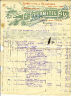 Vieille Facture De VERVIERS 1923 Th. Lhermitte Fils  " Agence De Douane Camionnages " - Transportmiddelen