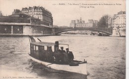 PARIS LA MOUETTE CANOT AUTOMOBILE DE LA PREFECTURE DE POLICE L HOTEL DE VILLE - Die Seine Und Ihre Ufer
