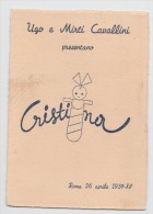 PARTECIPAZIONE BATTESIMO BIMBA CRISTINA  ROMA 26 APRILE 1937 - XV - Geburt & Taufe