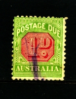 AUSTRALIA - 1912  POSTAGE  DUES  1d VICTORIAN DESIGN  WMK LARGE CROWN PERF 11 USED PEN CANCEL SG D78 - Port Dû (Taxe)