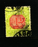 AUSTRALIA - 1914  POSTAGE   DUES  1d ROSINE VICTORIAN DESIGN  WMK LARGE CROWN PERF 14 FINE USED  SG D80 - Portomarken