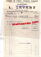 87 - LIMOGES - FACTURE L. SAVARY -FABRIQUE DE CAISSES TONNEAUX HARASSES- SCIERIE-176 AV. MARECHAL LATTRE TASSIGNY-1958 - 1950 - ...
